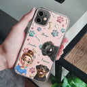 Pet Lovers,Pet Mom,Pet Dad,Dog Lovers,Dog Mom,Dog Dad - Dog Mom Dog Dad 3D Effect - Personalized Clear Phone Case