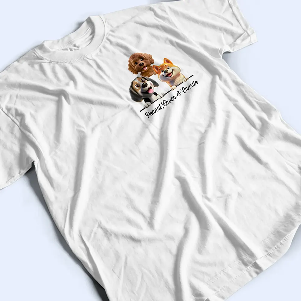Dog Lovers,Dog Mom,Dog Dad,Happy - Dog Mom Dog Dad 3D Effect - Personalized T Shirt