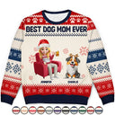 Christmas,Dog Lovers,Dog Mom,Dog Dad,Happy - Dog Mom Dog Dad 3D Effect Dog - Personalized Unisex Ugly Sweater