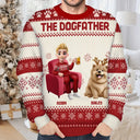 Christmas,Dog Lovers,Dog Mom,Dog Dad,Happy - Dog Mom Dog Dad 3D Effect Dog - Personalized Unisex Ugly Sweater