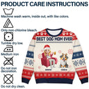 Christmas,Dog Lovers,Dog Mom,Dog Dad,Happy - Dog Mom Dog Dad 3D Effect Dog - Personalized Unisex Ugly Sweater