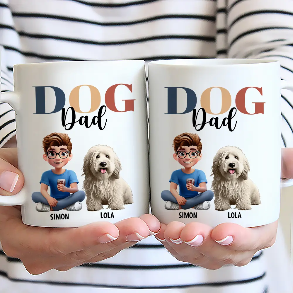 Dog Lovers,Pet Lovers,Dog Mom,Dog Dad,Cat Lovers,Cat Mom,Cat Dad,Pet Mom,Pet Dad - Dog Mom Dog Dad Cat Mom Cat Dad - Personalized Mug

