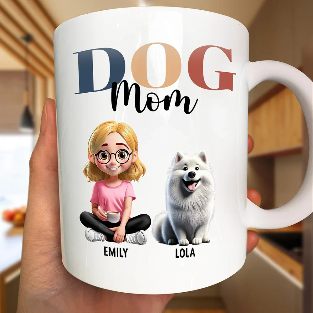 Dog Lovers,Pet Lovers,Dog Mom,Dog Dad,Cat Lovers,Cat Mom,Cat Dad,Pet Mom,Pet Dad - Dog Mom Dog Dad Cat Mom Cat Dad - Personalized Mug
