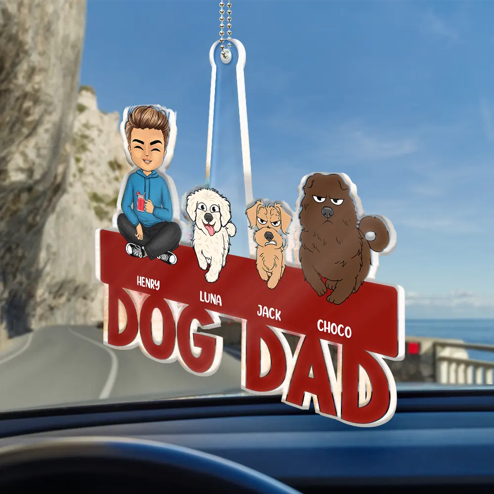Dog Lovers,Dog Mom,Dog Dad - Dog Mom Dog Dad Funny Go Forward Pet - Personalized Acrylic Car Hanger