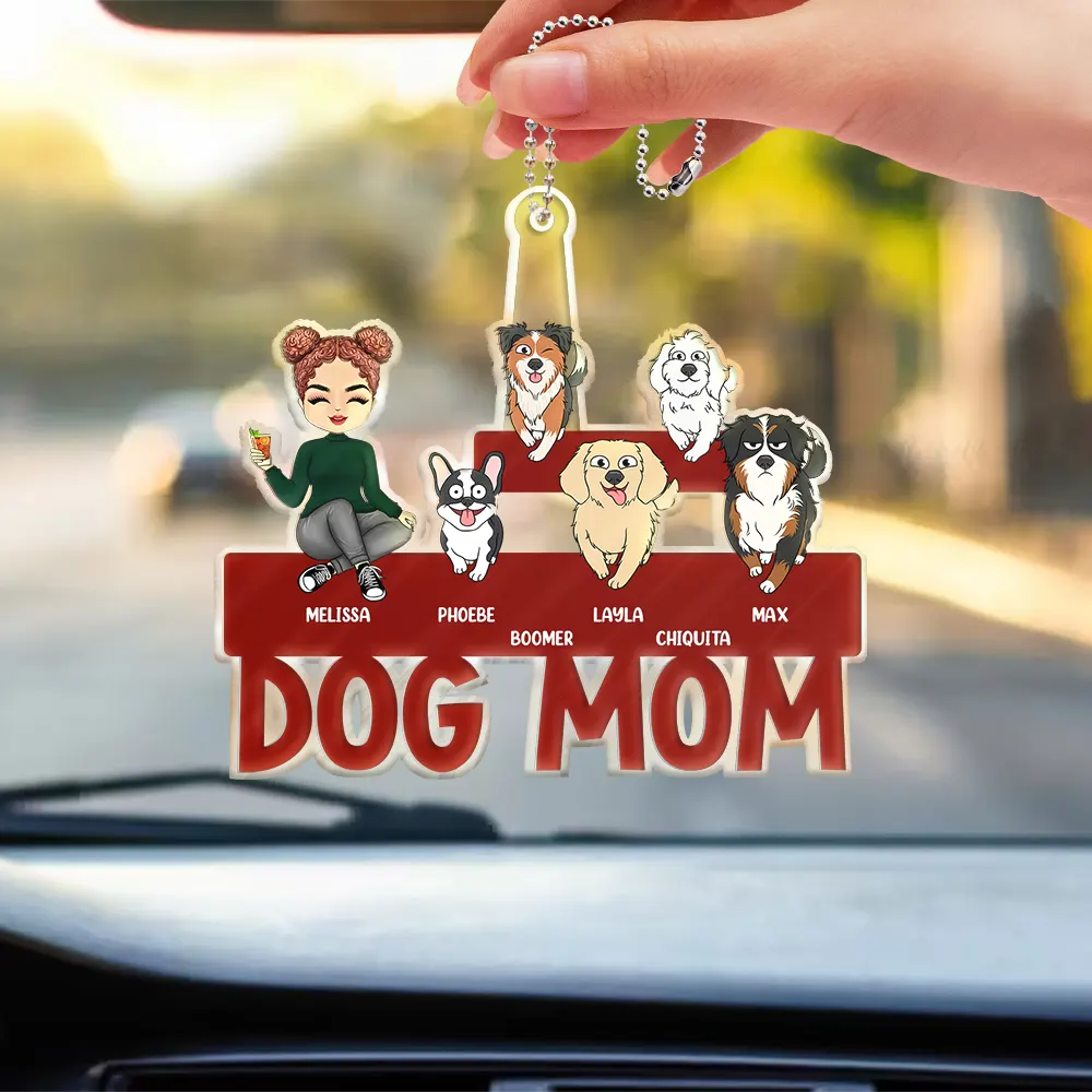 Dog Lovers,Dog Mom,Dog Dad - Dog Mom Dog Dad Funny Go Forward Pet - Personalized Acrylic Car Hanger