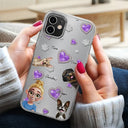 Pet Mom, Pet Lovers, Pet Dad, Dog Lovers, Dog Mom, Dog Dad, Happy - Dog Mom Dog Dad Metal And Crystal Effect Printed, Personalized Clear Phone Case