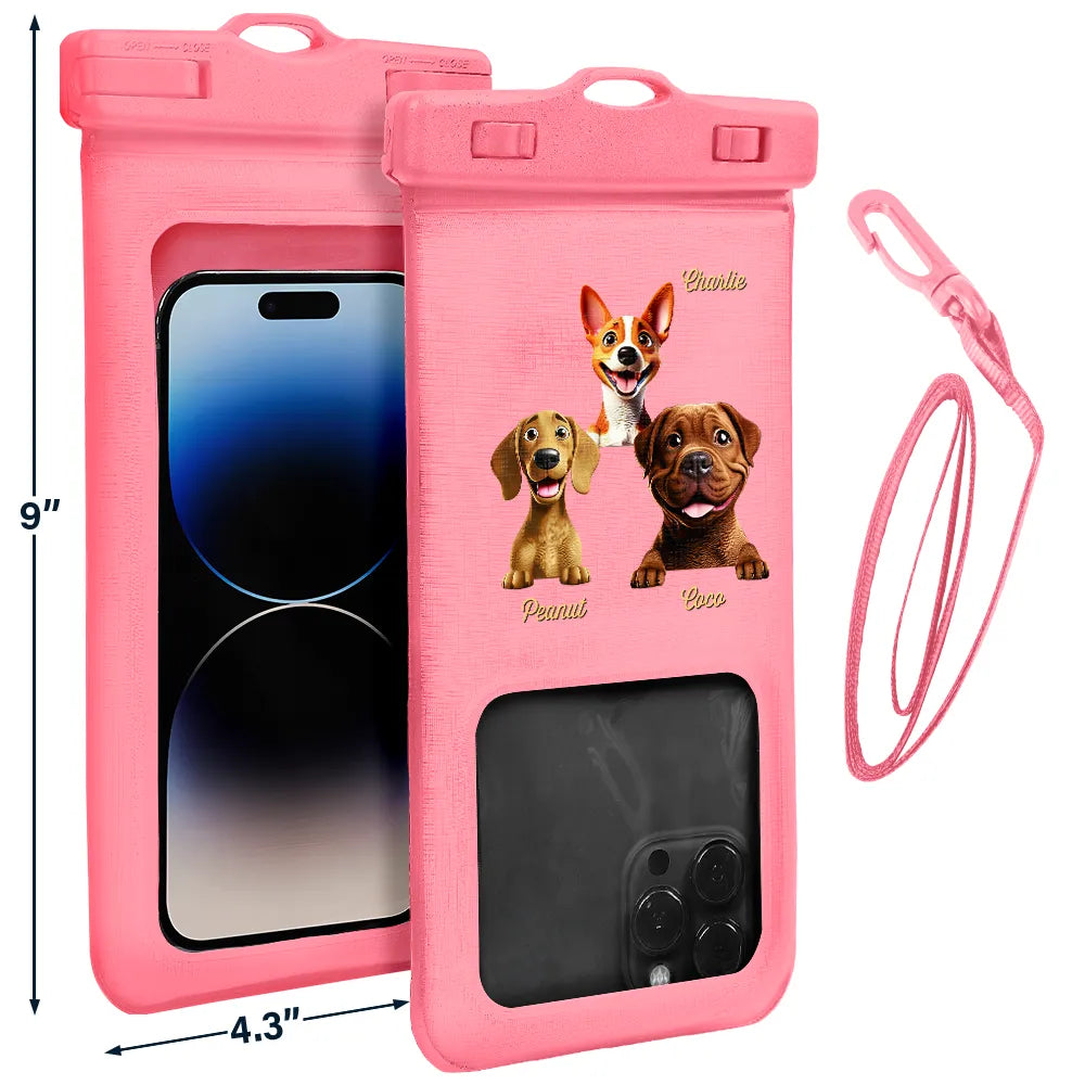 Dog Lovers, Funny - Dog Mom Dog Dad Pet Lover Beach And Pool - Personalized Waterproof Phone Pouch
