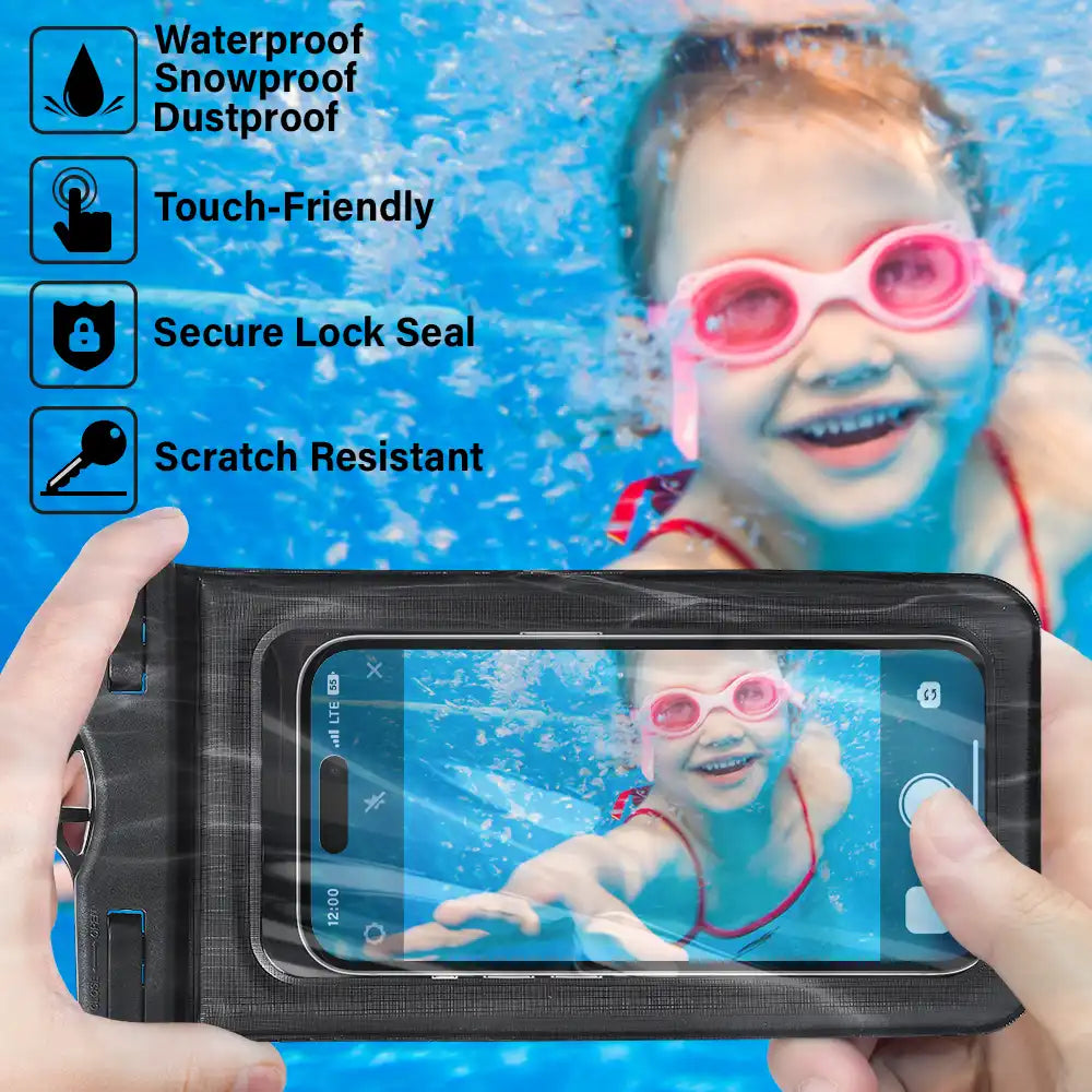Dog Lovers, Funny - Dog Mom Dog Dad Pet Lover Beach And Pool - Personalized Waterproof Phone Pouch