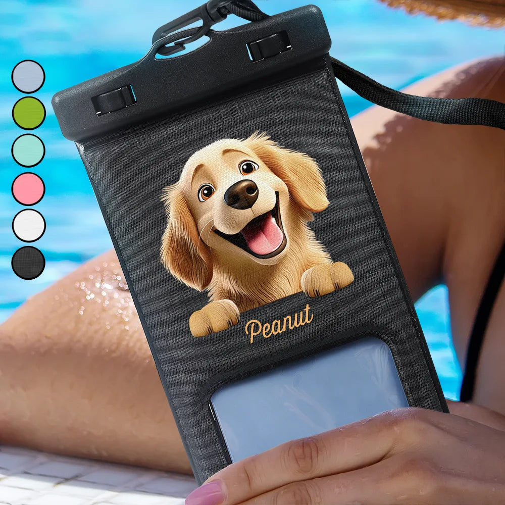 Dog Lovers, Funny - Dog Mom Dog Dad Pet Lover Beach And Pool - Personalized Waterproof Phone Pouch
