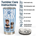 Pet Lovers,Pet Mom,Pet Dad,Dog Lovers,Dog Mom,Dog Dad,Happy - Dog Mom Dog Dad Stripe Style - Personalized Tumbler