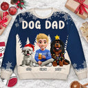 Dog Lovers, Christmas, Happy - Dog Mom Mum 3D Effect White Trees - Personalized Unisex Ugly Sweater
