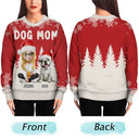 Dog Lovers, Christmas, Happy - Dog Mom Mum 3D Effect White Trees - Personalized Unisex Ugly Sweater