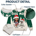 Dog Lovers, Christmas, Happy - Dog Mom Mum 3D Effect White Trees - Personalized Unisex Ugly Sweater
