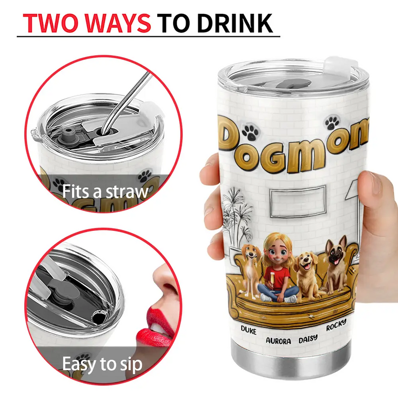 Dog Lovers, Dog Mom, Dog Dad, Gift For Yourself, Happy - Dog Treat Dealer - 3D Inflated Effect Printed Tumbler, Personalized Tumbler