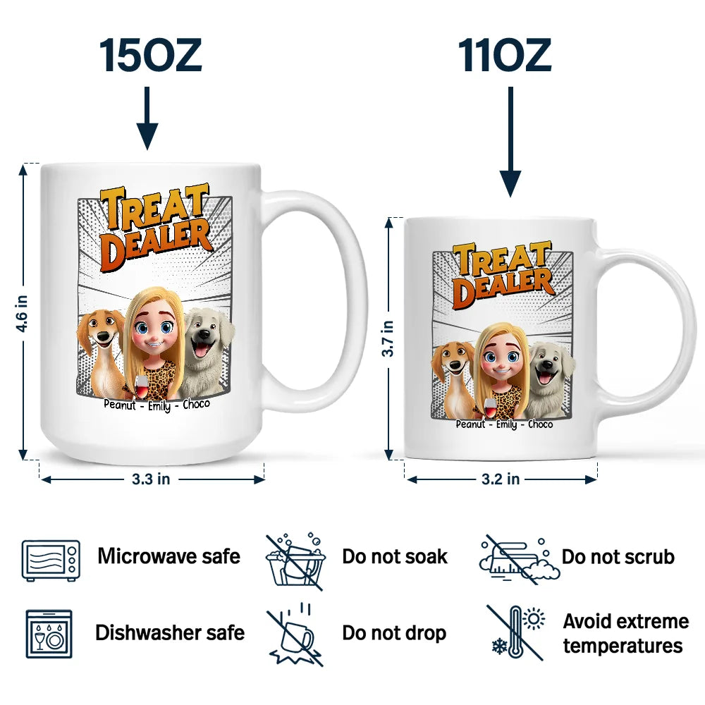 Dog Lovers, Dog Mom, Dog Dad, Gift For Yourself, Happy - Dog Treat Dealer 3D Effect - Personalized Mug