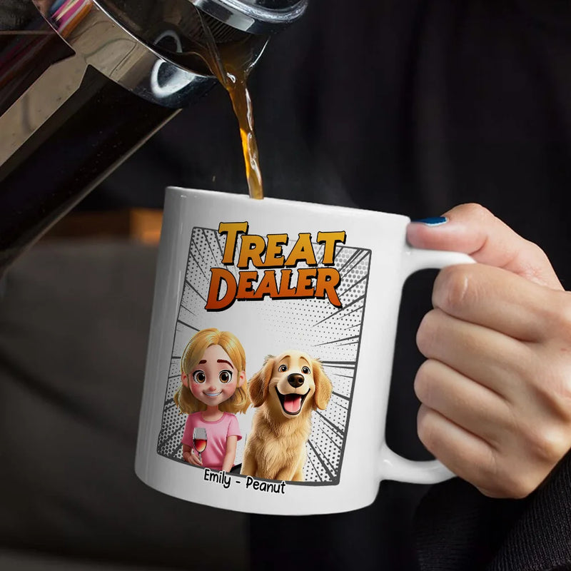 Dog Lovers, Dog Mom, Dog Dad, Gift For Yourself, Happy - Dog Treat Dealer 3D Effect - Personalized Mug
