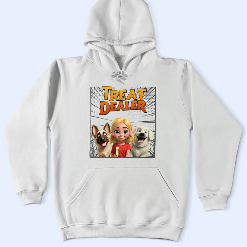 Dog Lovers,Dog Mom,Dog Dad,Gift For Yourself,Happy - Dog Treat Dealer 3D Effect - Personalized T Shirt