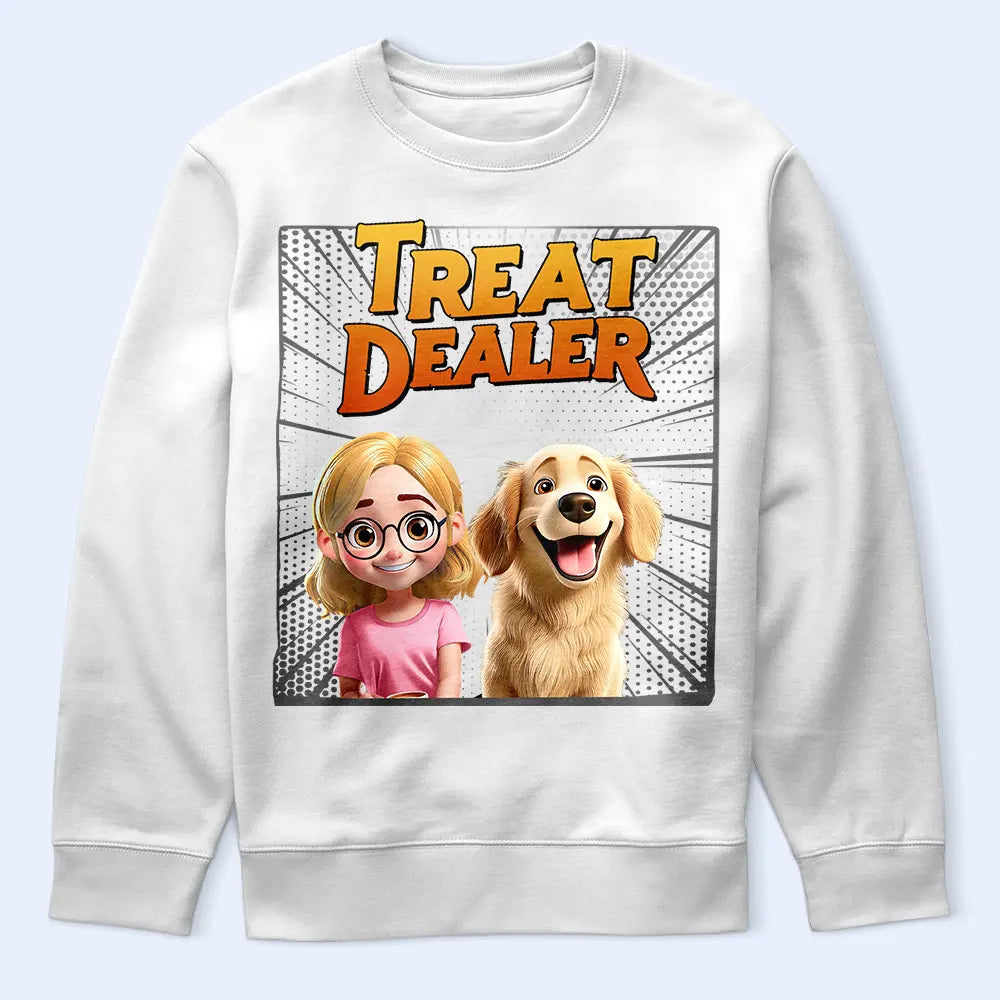 Dog Lovers,Dog Mom,Dog Dad,Gift For Yourself,Happy - Dog Treat Dealer 3D Effect - Personalized T Shirt