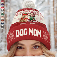 Dog Mom Dog Dad Christmas - Personalized Bobble Beanie Hat