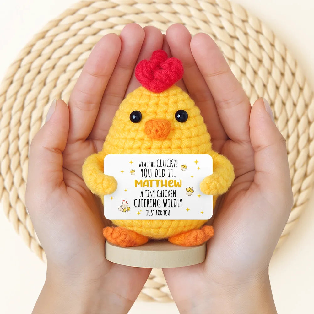 Gift For Bestie, Family, Gifts For Colleagues - Don't Chicken Out You're Braver Than You Think - Personalized Doll Crochet With Custom Card