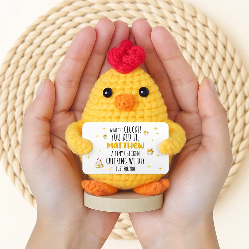 Gift For Bestie, Family, Gifts For Colleagues - Don't Chicken Out You're Braver Than You Think - Personalized Doll Crochet With Custom Card