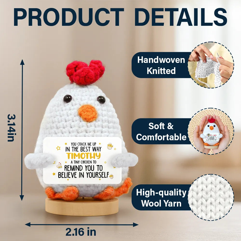 Gift For Bestie, Family, Gifts For Colleagues - Don't Chicken Out You're Braver Than You Think - Personalized Doll Crochet With Custom Card