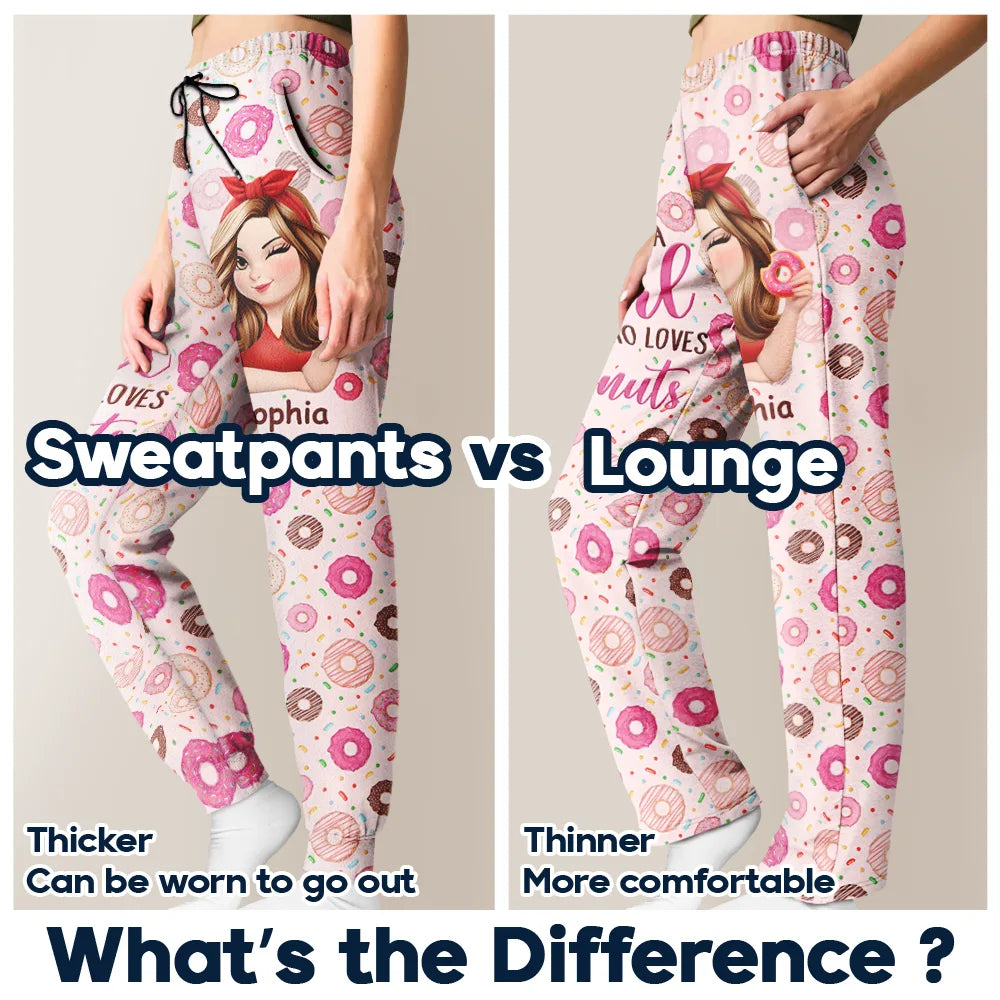 Gift For Yourself,Gift For Women,Happy,Christmas - Donut Mess With Me 3D Effect Turban Woman - Personalized Pajama Pants