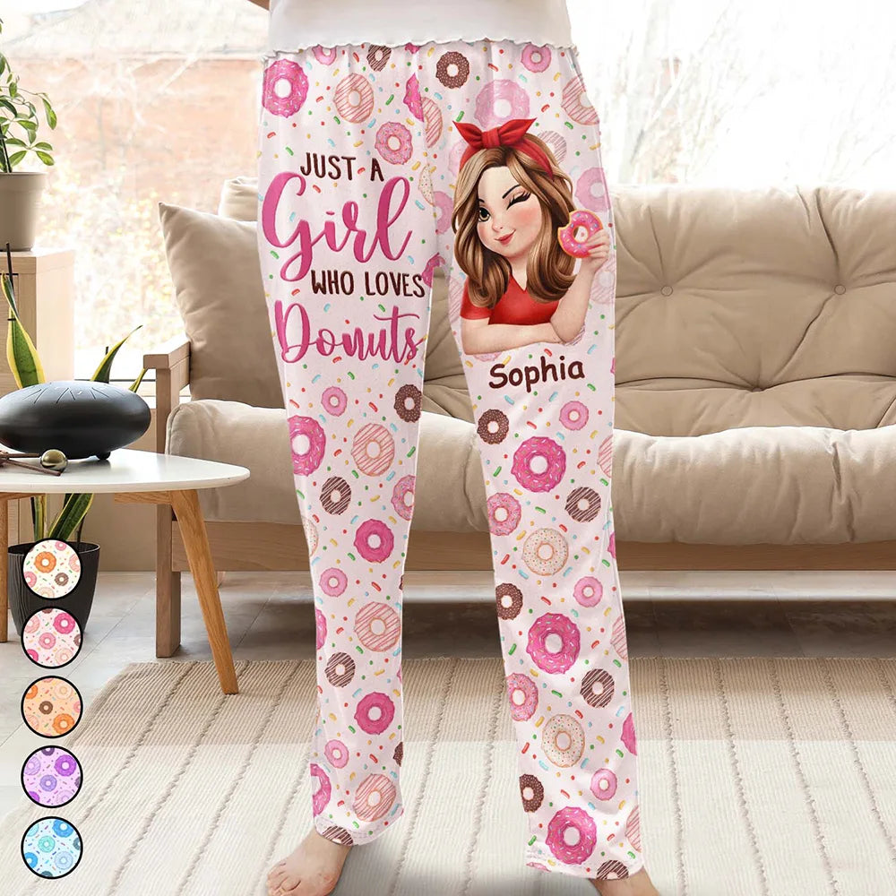 Donut Mess With Me 3D Effect Turban Woman - Personalized Pajama Pants