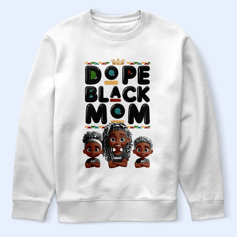 Gift For Mother, Afro Mom, Funny - Dope Black Mom Funny Mama 3D Effect Cartoon - Personalized T Shirt