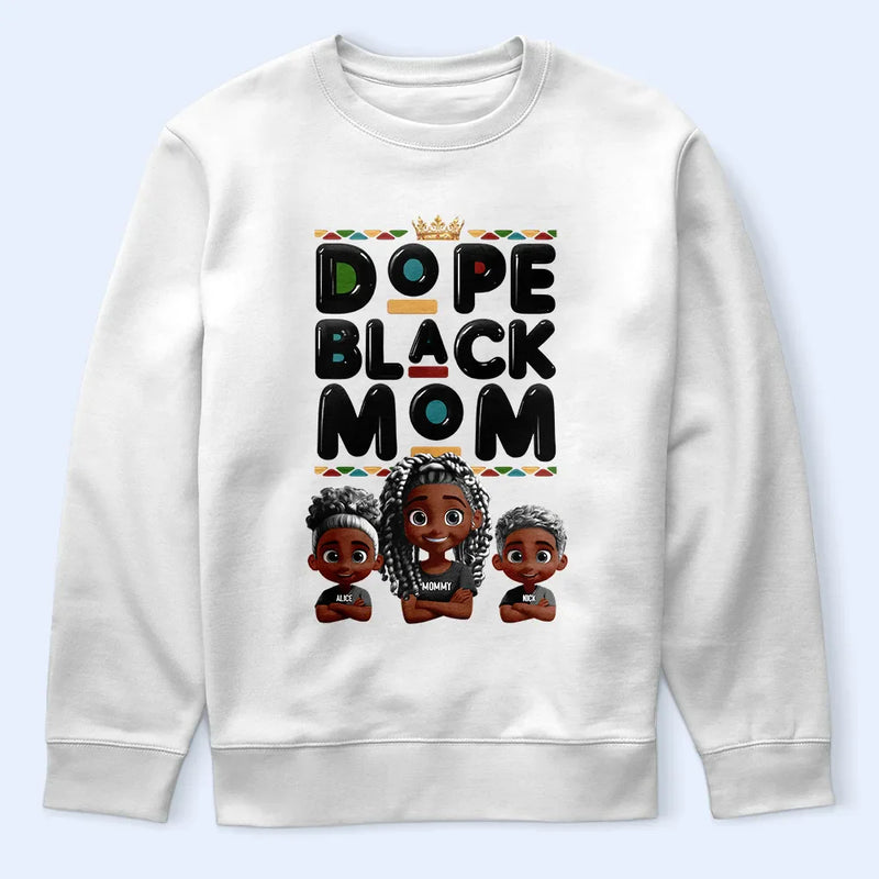 Gift For Mother, Afro Mom, Funny - Dope Black Mom Funny Mama 3D Effect Cartoon - Personalized T Shirt