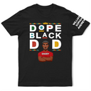 Afro Dad,Gift For Men,Gift For Father,Funny,Vector,Proud - Dope Black Dad With Kids' Names On Sleeve - Personalized T Shirt