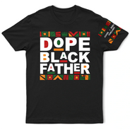 Gift For Father,Gift For Grandpa,Happy,Afro,Afro Dad - Dope Black Dad With Names On Sleeves - Personalized T Shirt