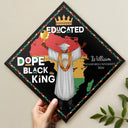 Dope Black King Queen - Personalized Graduation Cap Topper