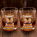 Gift For Husband, Gift For Yourself, Funny, Happy, Gift For Father, Dad - Children - Drink Responsibly Your Kid Is Watching - Personalized Whiskey Glass