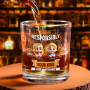 Gift For Husband, Gift For Yourself, Funny, Happy, Gift For Father, Dad - Children - Drink Responsibly Your Kid Is Watching - Personalized Whiskey Glass