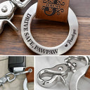 Gift For Father,Gift For Grandpa,Love - Drive Safe Daddy Monogram Initial - Personalized Leather Coordinates Keychain