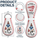 Baseball,Gift For Father,Sport Dad - Drive Safe Daddy No Place Like Home - Personalized Leather Baseball Keychain