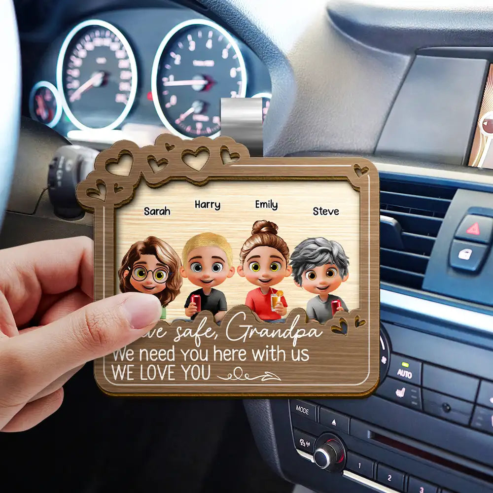 Gift For Father,Love - Drive Safe Daddy We Love You - Personalized Custom Shaped Car Visor Clip
