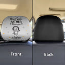 Gift For Grandpa,Gift For Father,Funny - Drive Safe Grandpa Daddy Kid Stick Figures - Personalized Car Headrest Covers