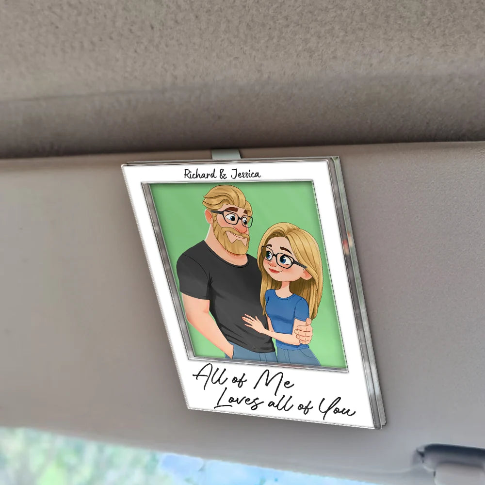 Gift For Couples,Gift For Wife,Gift For Girlfriend,Love,Gift For Women - Drive Safe I Love You Animate Couple - Personalized Custom Shaped Acrylic Car Visor Clip