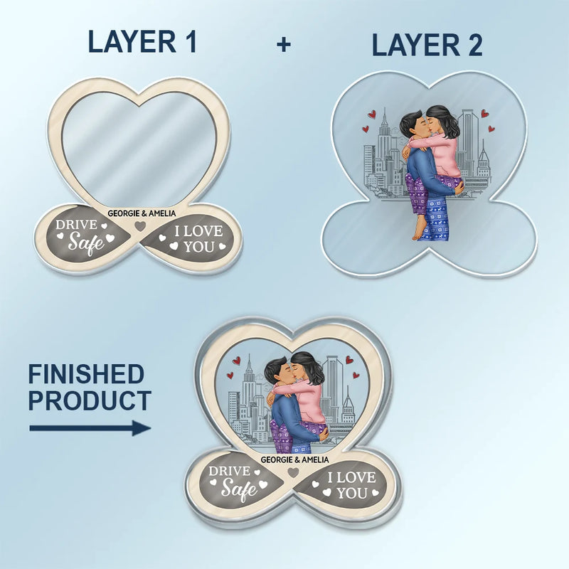 Gift For Couples,Gift For Husband,Gift For Wife,Gift For Boyfriend,Gift For Girlfriend,Love - Drive Safe I Love You Couples - Personalized Custom Shaped Acrylic Car Visor Clip