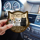 Cat Lovers,Cat Mom,Cat Dad - Drive Safe Mom Dad 3D Effect Cat - Personalized Custom Shaped Car Visor Clip