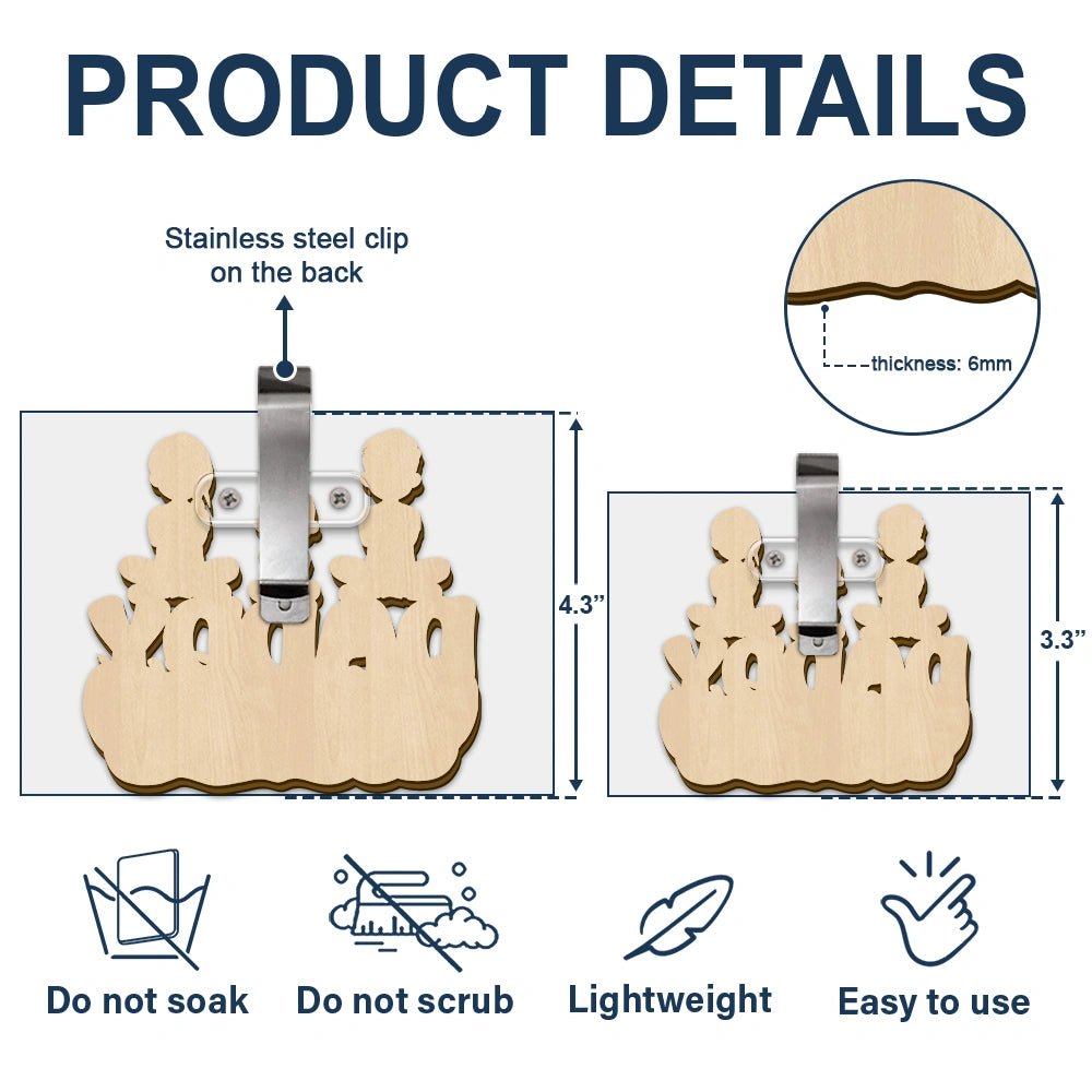 Gift For Grandpa,Gift For Grandma,Gift For Father,Gift For Mother,Love - Drive Safe We Love You Cute Cross Arms Kids - Personalized Custom Shaped Car Visor Clip