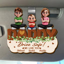 Gift For Grandpa,Gift For Grandma,Gift For Father,Gift For Mother,Love - Drive Safe We Love You Cute Cross Arms Kids - Personalized Custom Shaped Car Visor Clip