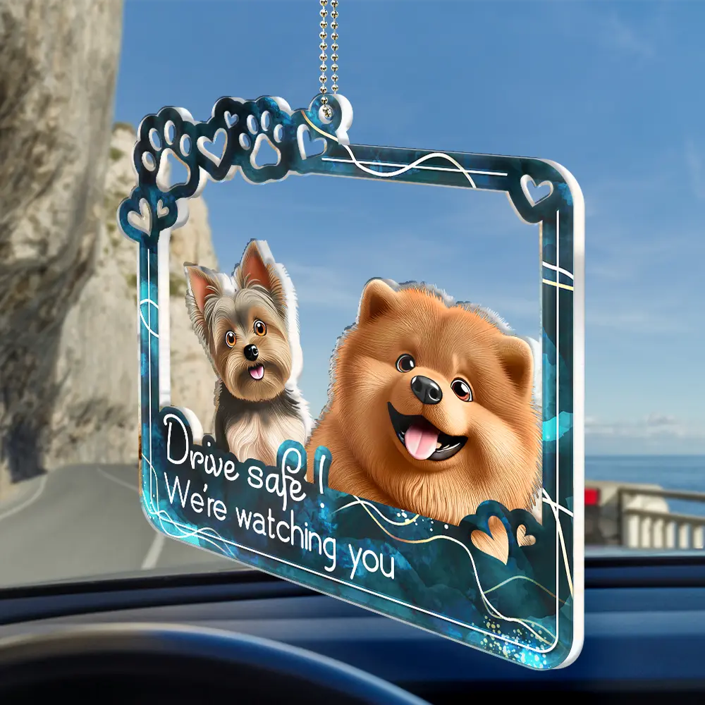 Dog Lovers - Drive Safe We’re Waiting At The Door - Personalized Acrylic Car Hanger