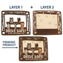 Dog Lovers,Cat Lovers,Pet Lovers,Happy -  Drive Safe We’re Waiting At The Door Dog Cat - Personalized Custom Shaped Car Visor Clip