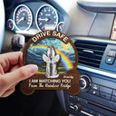 Love, Memorial, Dog Lovers, Cat Lovers, Pet Lovers - Drive Safe We're Watching You Dog Cat Memorial - Personalized Custom Shaped Car Visor Clip