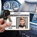 Gift For Yourself,Gift For Women,Gift For Men,Happy - Driver's License 3D Effect - Personalized Custom Shaped Car Visor Clip