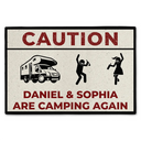 Camping,Gift For Couples,Best friends' Hobby,Top Market,Funny,Family - Drunk Stick Figure We Are Camping Again - Personalized Doormat