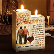 Family Old Couple When We Get To The End - Gift For Couples - Personalized Custom Candle Holder